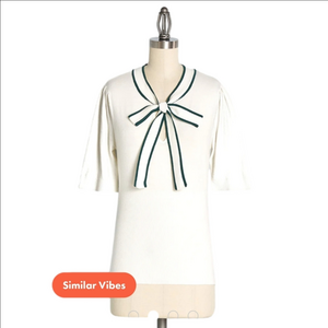 NWT $85 Modvloth 'Bow' Thyself Tie-Neck Knit Top In White Size 4X